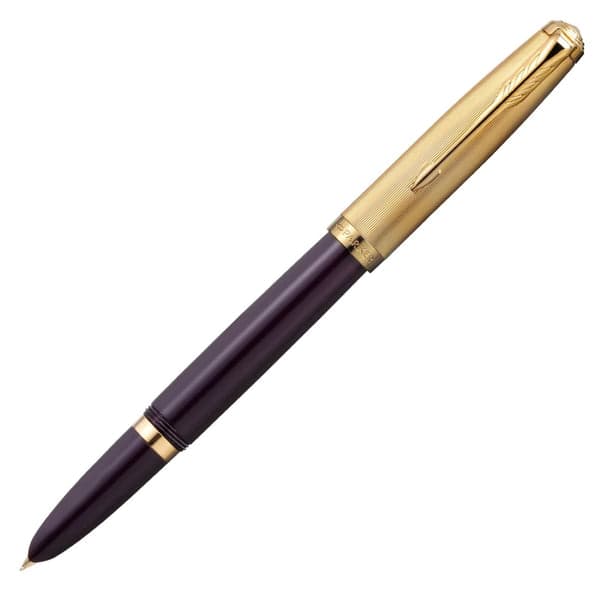 Parker 51 Deluxe Plum with Gold Trim - 18k Gold Nib Fountain Pen 2