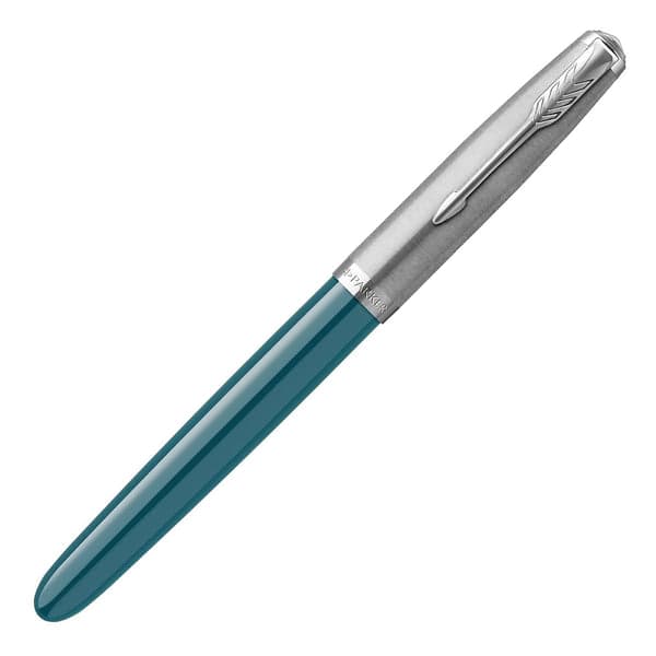 Parker 51 Teal Blue with Chrome Trim Fountain Pen 2
