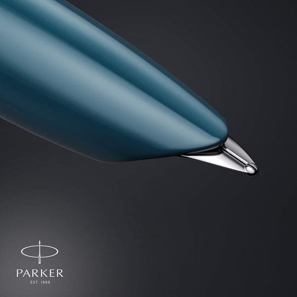 Parker 51 Teal Blue with Chrome Trim Fountain Pen 4