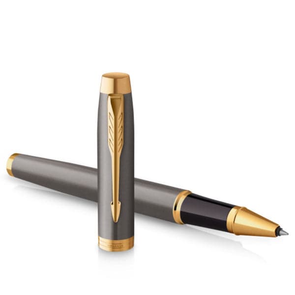 Parker IM Grey Gold Trim Rollerball Pen