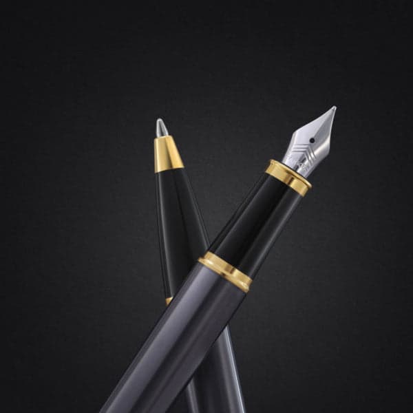 Parker IM Grey Gold Trim Ballpoint Pen 2