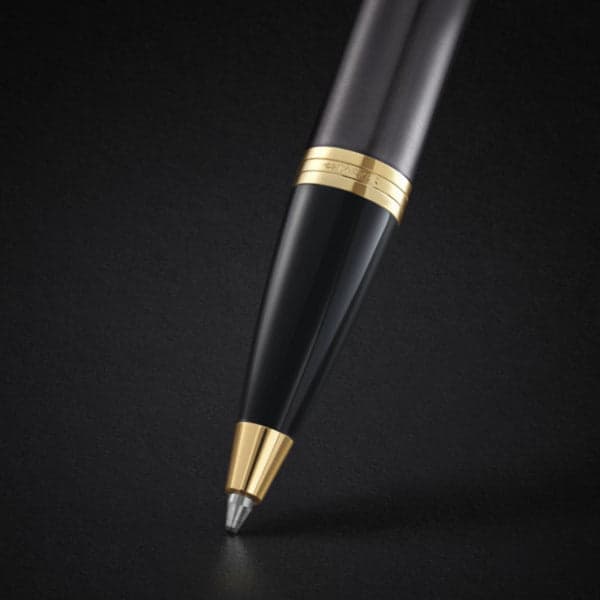 Parker IM Grey Gold Trim Ballpoint Pen 3