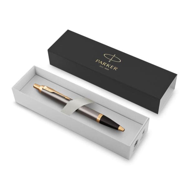 Parker IM Grey Gold Trim Ballpoint Pen 4