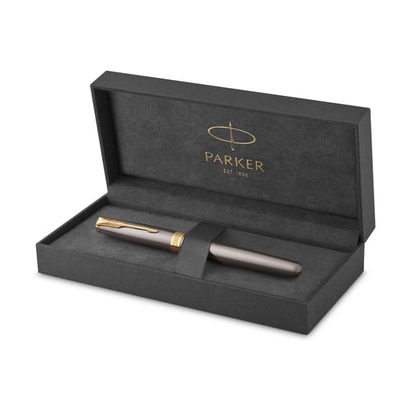 Parker Sonnet Grey Gold Trim Fountain Pen - Fine 2
