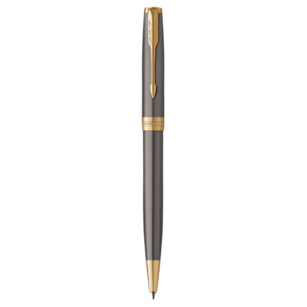 Parker Sonnet Grey Gold Trim Ballpoint Pen 3