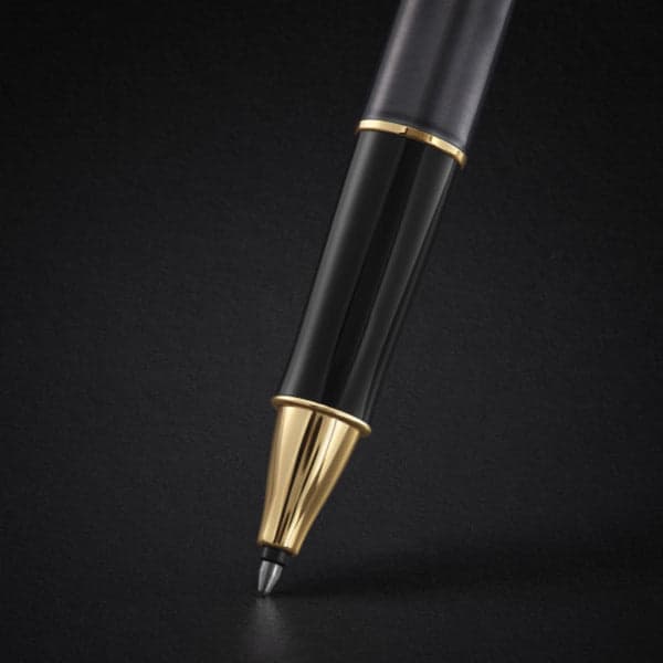 Parker Sonnet Grey Gold Trim Rollerball Pen 3