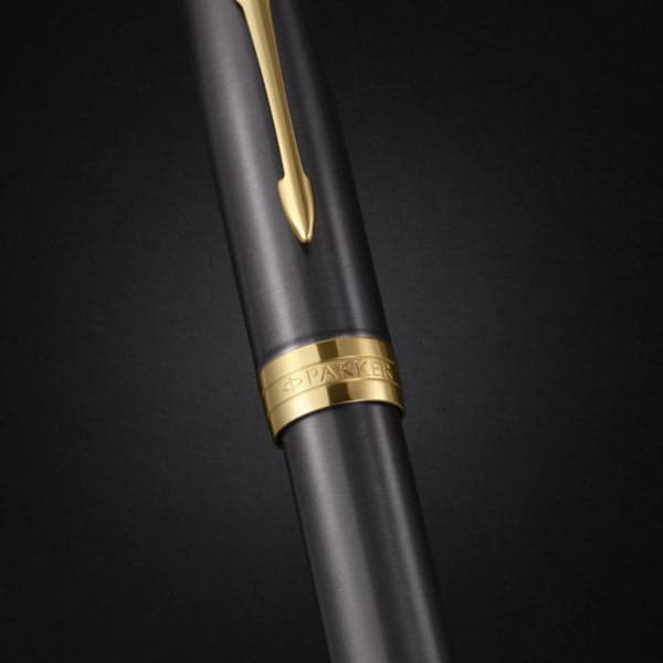 Parker Sonnet Grey Gold Trim Rollerball Pen 5