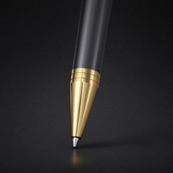 Parker Ingenuity Grey Gold Trim Ballpoint Pen 3