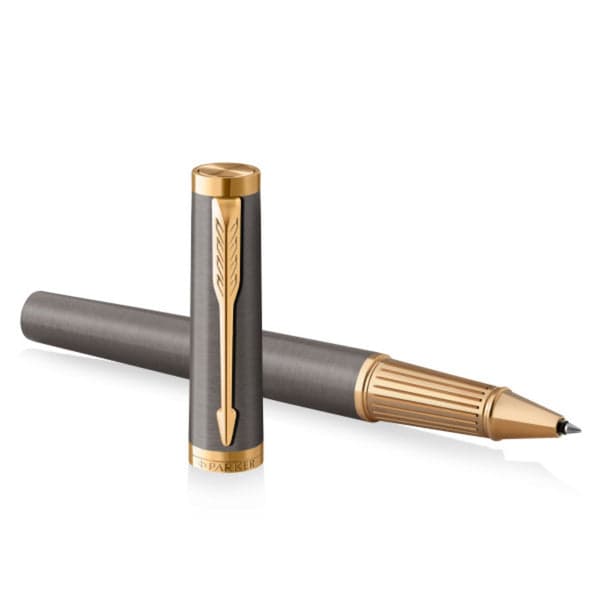 Parker Ingenuity Grey Gold Trim Rollerball Pen