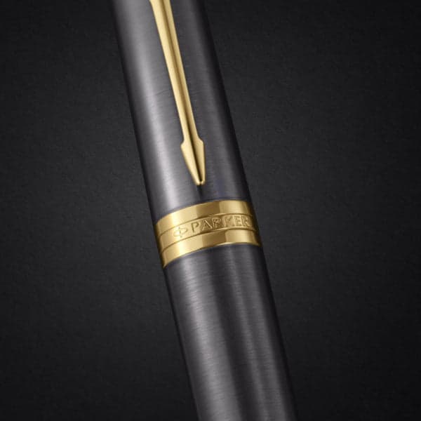 Parker Ingenuity Grey Gold Trim Rollerball Pen 5