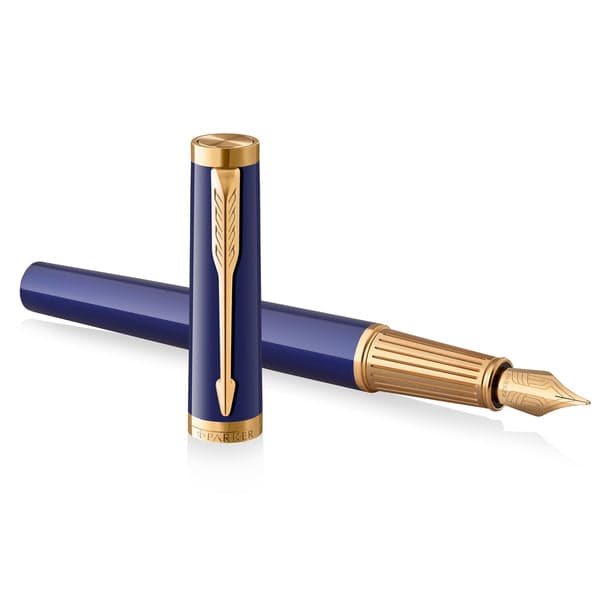 Parker Ingenuity Blue Gold Trim Fountain Pen