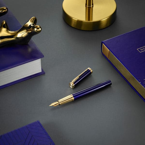 Parker Ingenuity Blue Gold Trim Fountain Pen 5