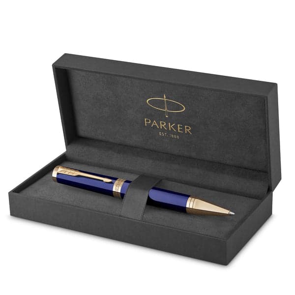 Parker Ingenuity Blue Gold Trim Ballpoint Pen 3