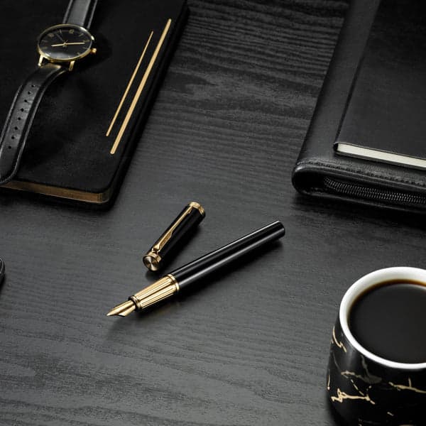 Parker Ingenuity Black Gold Trim Fountain Pen 2