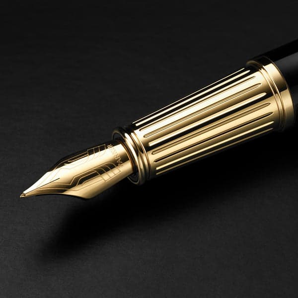 Parker Ingenuity Black Gold Trim Fountain Pen 4