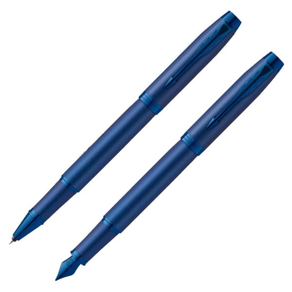 Parker IM Blue Monochrome Rollerball & Fountain Pen Set