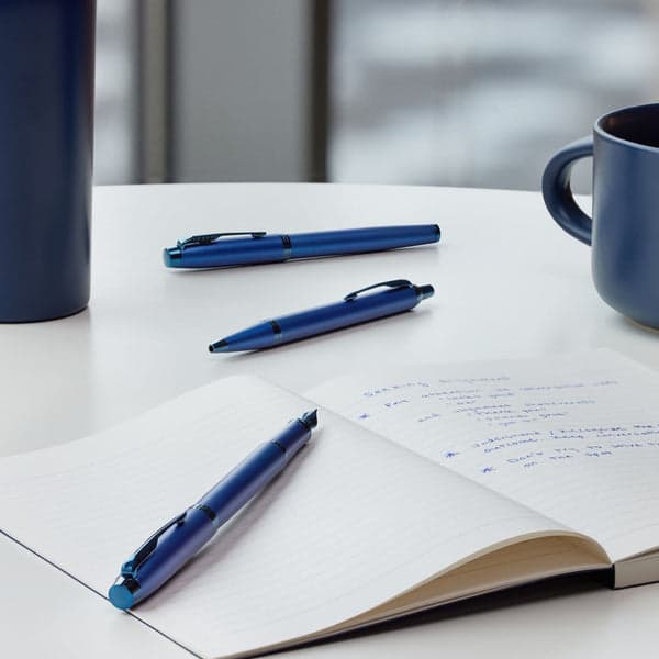 Parker IM Blue Monochrome Rollerball & Fountain Pen Set 5