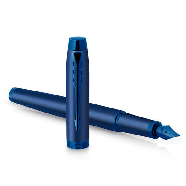 Parker IM Blue Monochrome Ballpoint & Fountain Pen Set 4