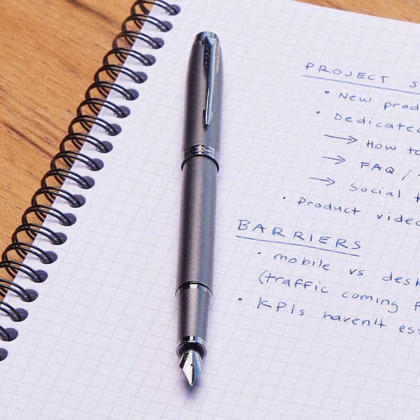 Parker IM Gun Metal Monochrome Fountain Pen 4