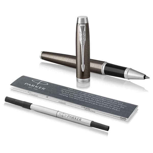 Parker IM Dark Espresso Chrome Trim Ballpoint & Rollerball Pen Set 5