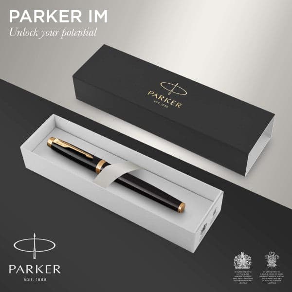 Parker  IM Black Gold Finish Trim Rollerball & Fountain Pen Set 2