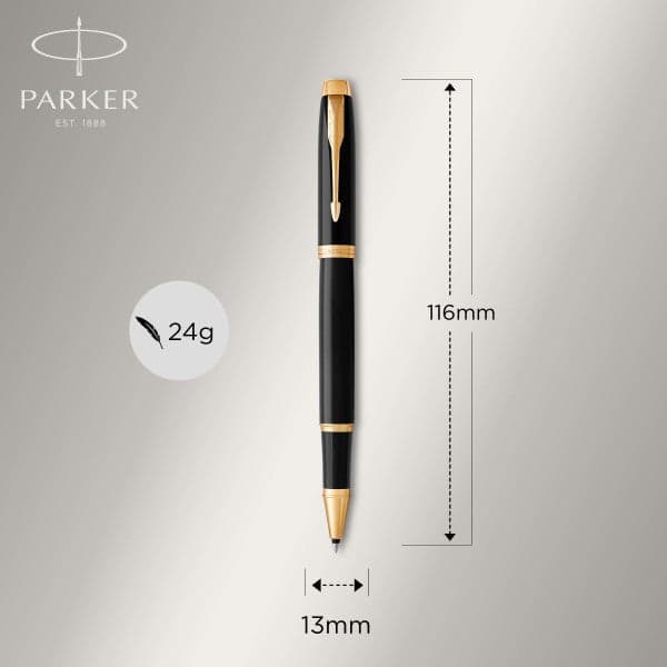 Parker  IM Black Gold Finish Trim Rollerball & Fountain Pen Set 3