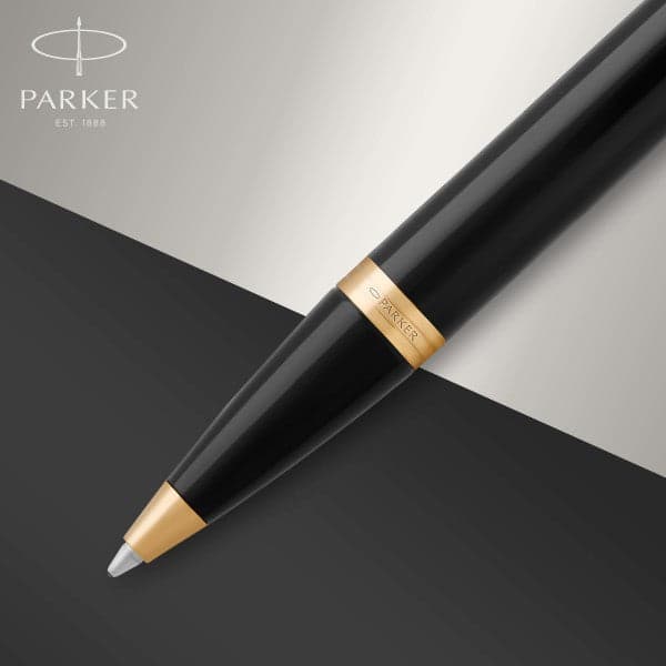 Parker IM Black Gold Finish Trim Ballpoint & Rollerball Pen Set 5