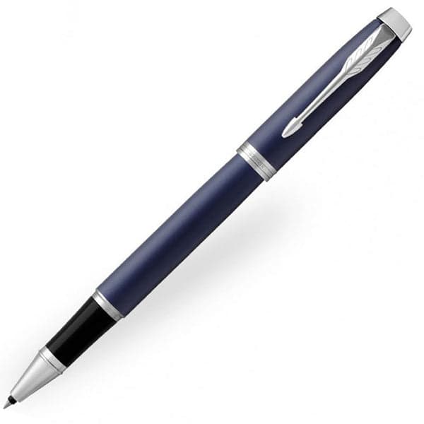 Parker IM Matte Blue Chrome Trim Rollerball Pen