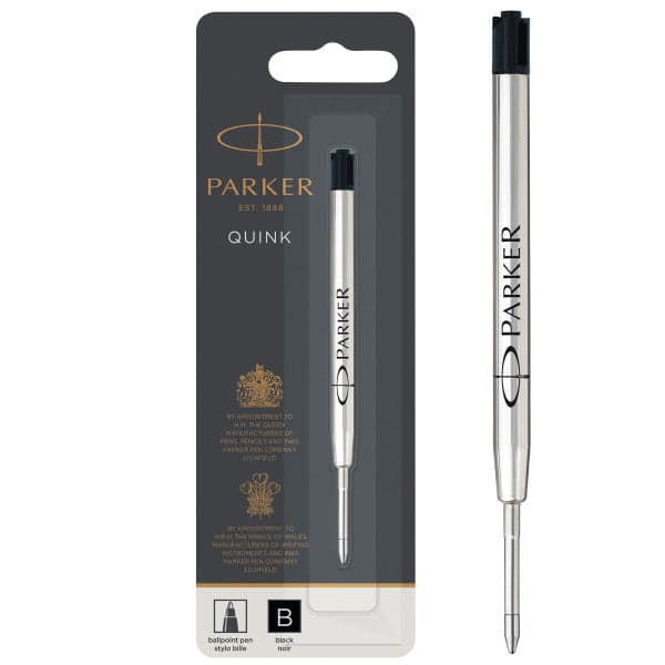Single Parker Broad Quinkflow Ballpoint Pen Refill - Black 2