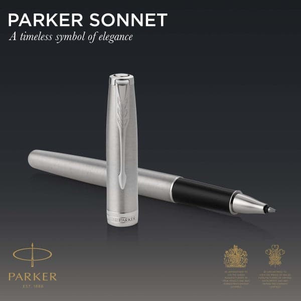 Parker Sonnet Stainless Steel Chrome Trim Rollerball Pen 3