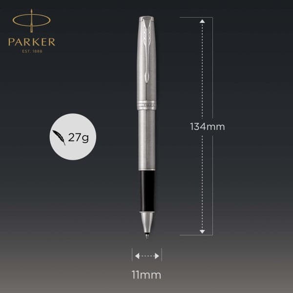 Parker Sonnet Stainless Steel Chrome Trim Rollerball Pen 4