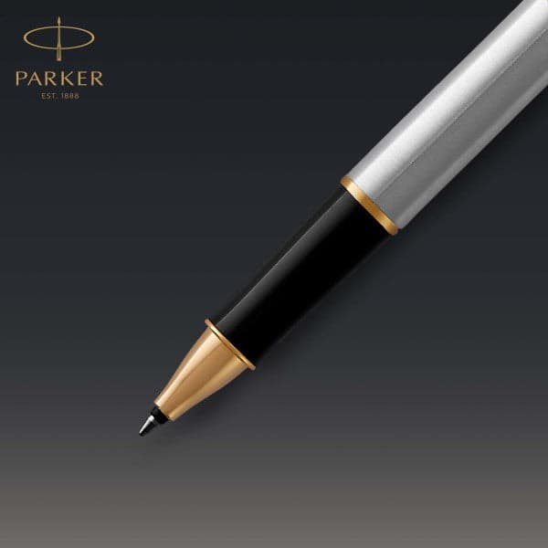 Parker Sonnet Stainless Steel Gold Trim Rollerball Pen 5