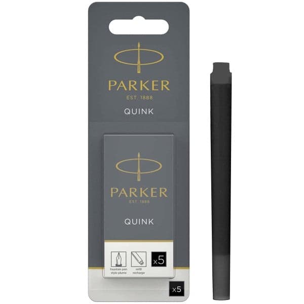 Pack of 5 Parker Quink Ink Cartridges  - Black