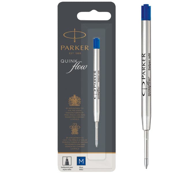 Single Parker Medium Quinkflow Ballpoint Pen Refill - Blue 2