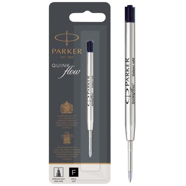 Single Parker Fine Quinkflow Ballpoint Pen Refill - Black 2