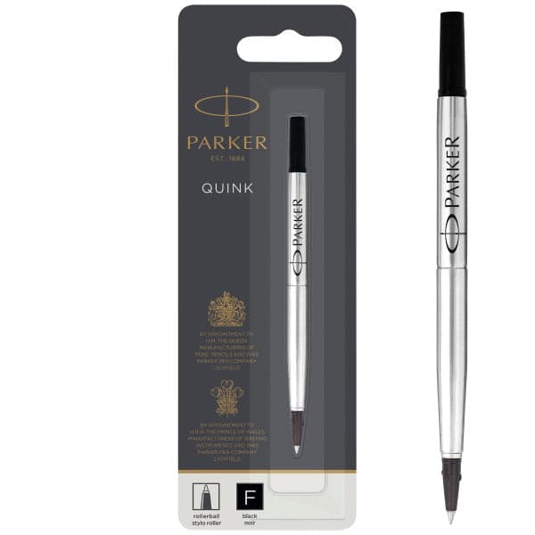 Single Parker Fine Quink Rollerball Pen Refill - Black 2