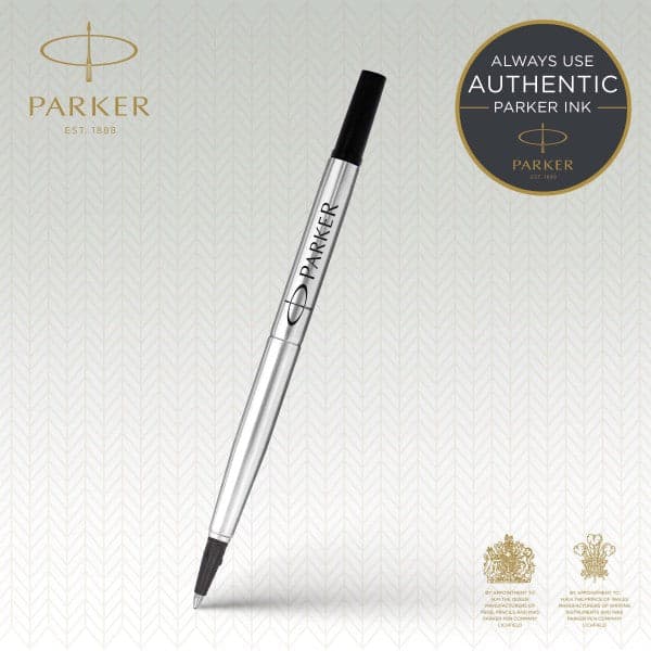 Single Parker Fine Quink Rollerball Pen Refill - Black 3