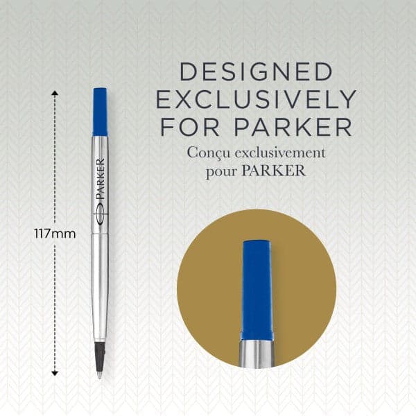 Single Parker Medium Quink Rollerball Pen Refill - Blue 4
